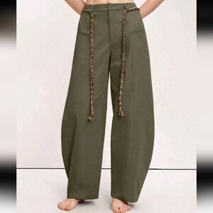 Women's Fashionable Versatile Retro Casual Solid Color Curved Leg Pants,Wide  Le